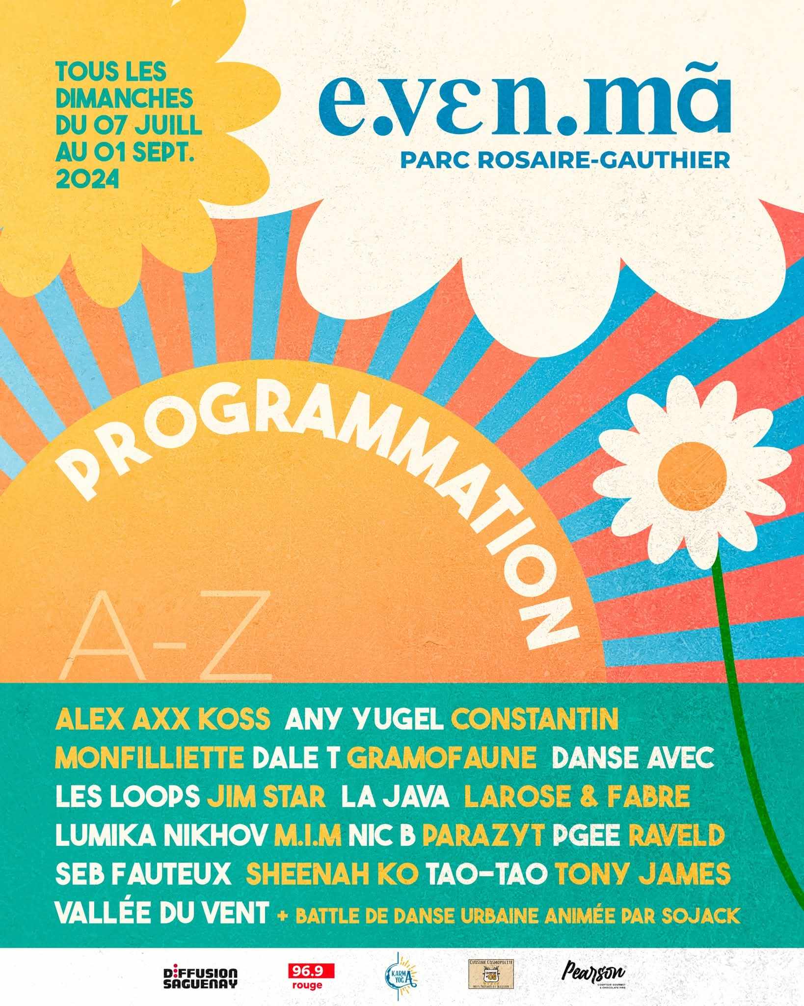 Affiche programmation e.ven.mã A-Z été 2024